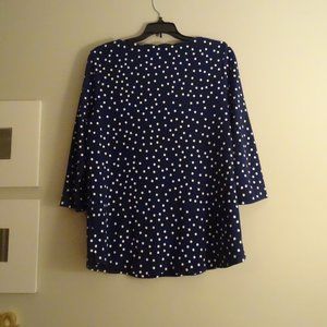 Croft & Barrow navy/white polka dot, shirt